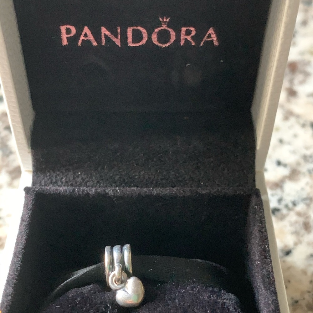 Authentic Pandora Silver Dangle Heart Charm